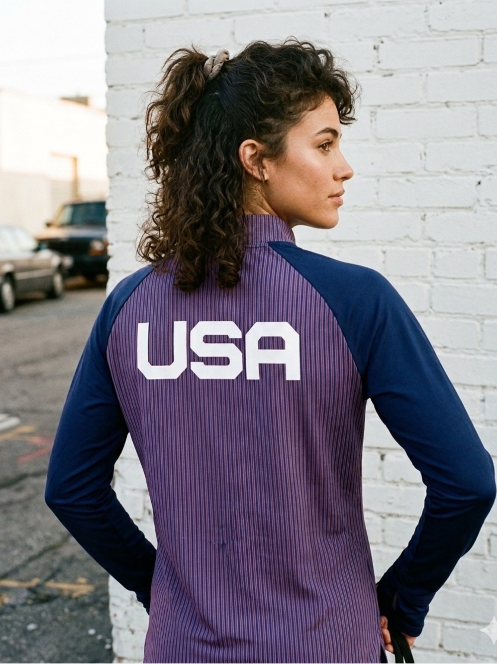 Nike Team USA Olympics Elite Women’s Small Podium Jacket Quarter-Zip Navy Top